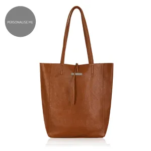 Milan - Soft Leather Tote Bag in Tan