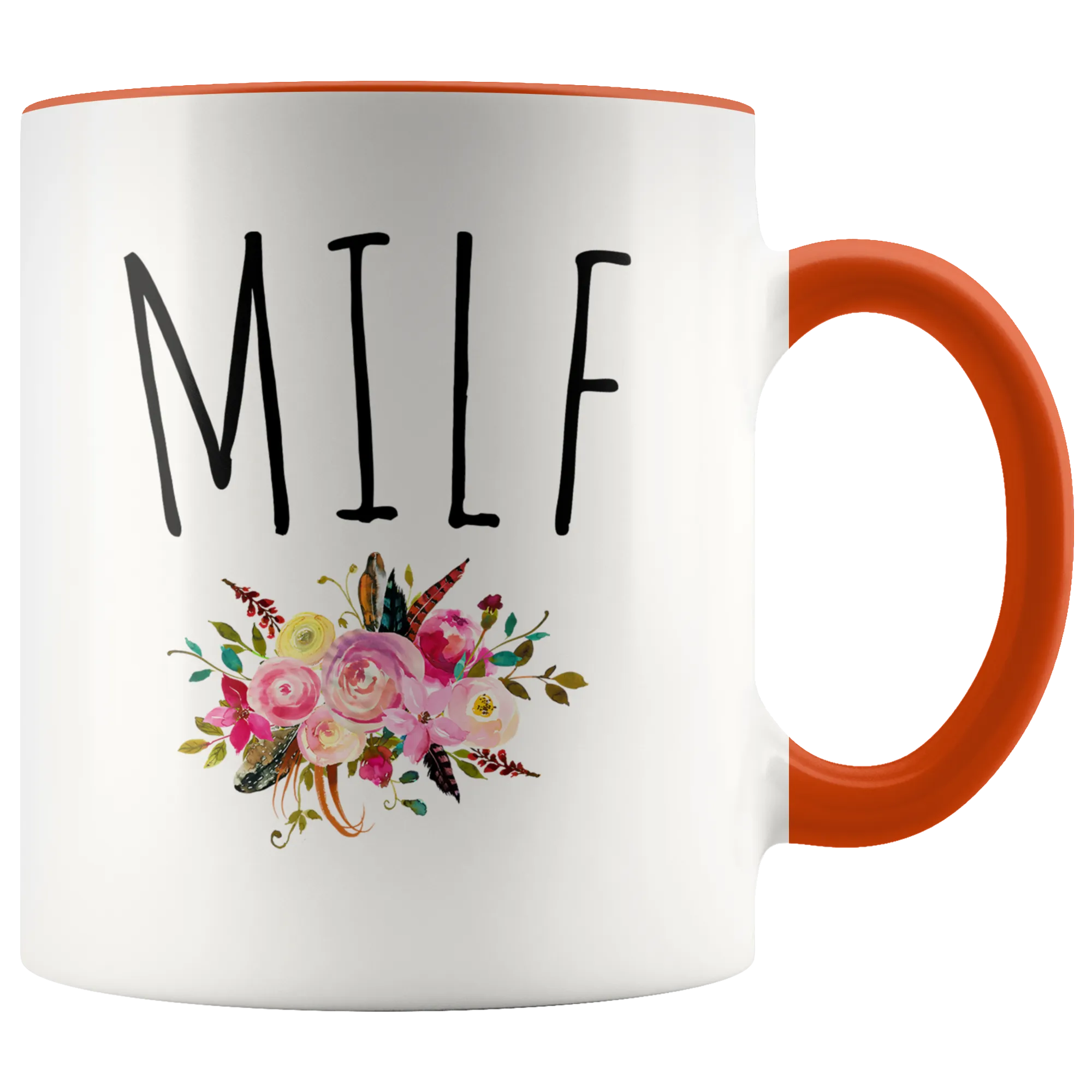 MILF Mug New Mom Gag Gift Funny Wife Gifts for Mother's Day Floral Coffee Cup