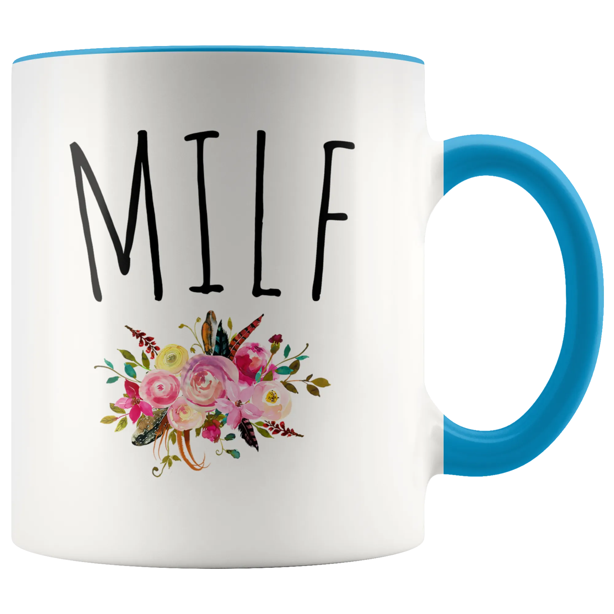 MILF Mug New Mom Gag Gift Funny Wife Gifts for Mother's Day Floral Coffee Cup