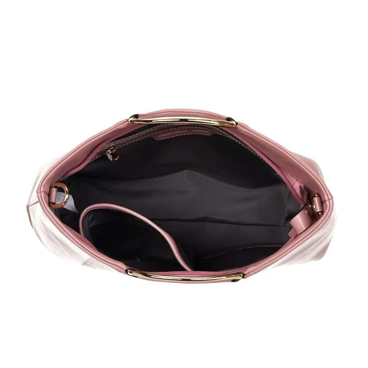 MILLFIELD - Pink Structured Leather Ring Handle Bag