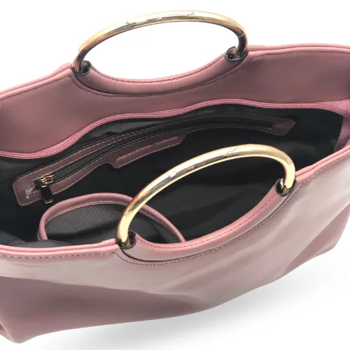 MILLFIELD - Pink Structured Leather Ring Handle Bag