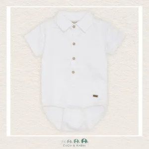 Minymo: Baby Boy White Polo Diaper Shirt