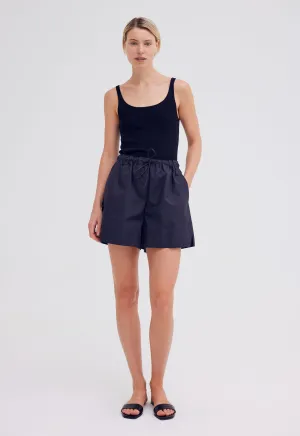 Mira Cotton Short - Darkest Navy