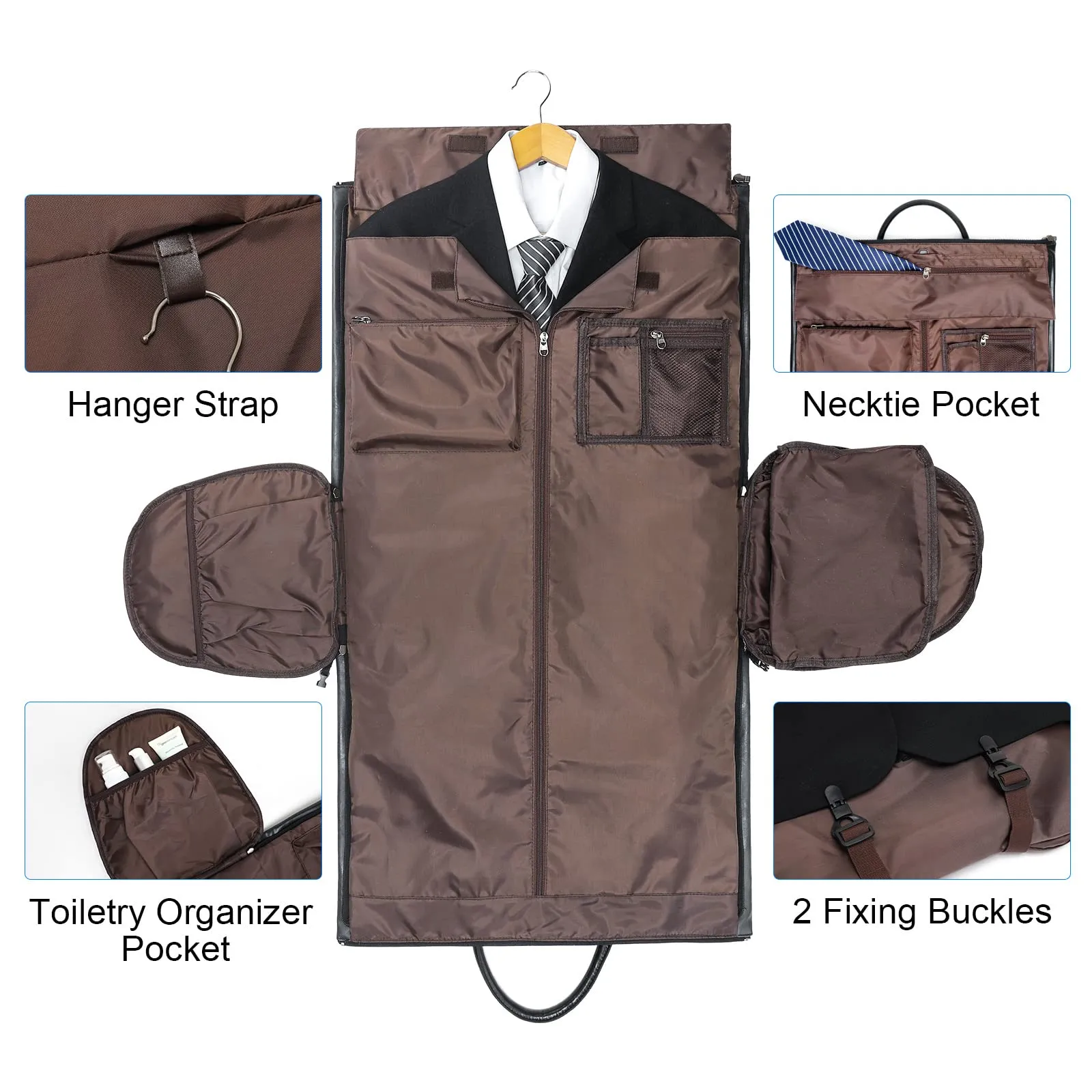 Modoker Leather Duffel Bag, Weekend Travel Bag with Shoulder Strap & Multiple Pockets