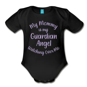 Mommy Light Violet Organic Short Sleeve Baby Bodysuit