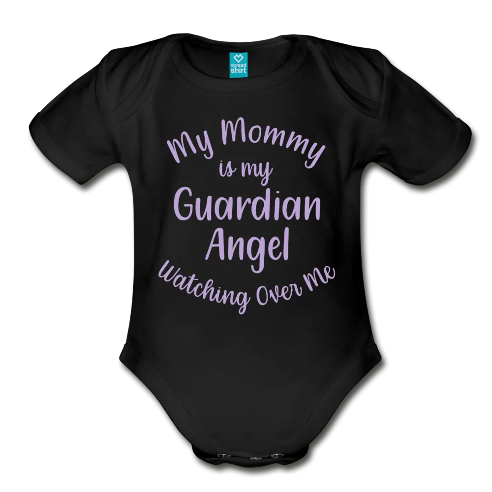 Mommy Light Violet Organic Short Sleeve Baby Bodysuit