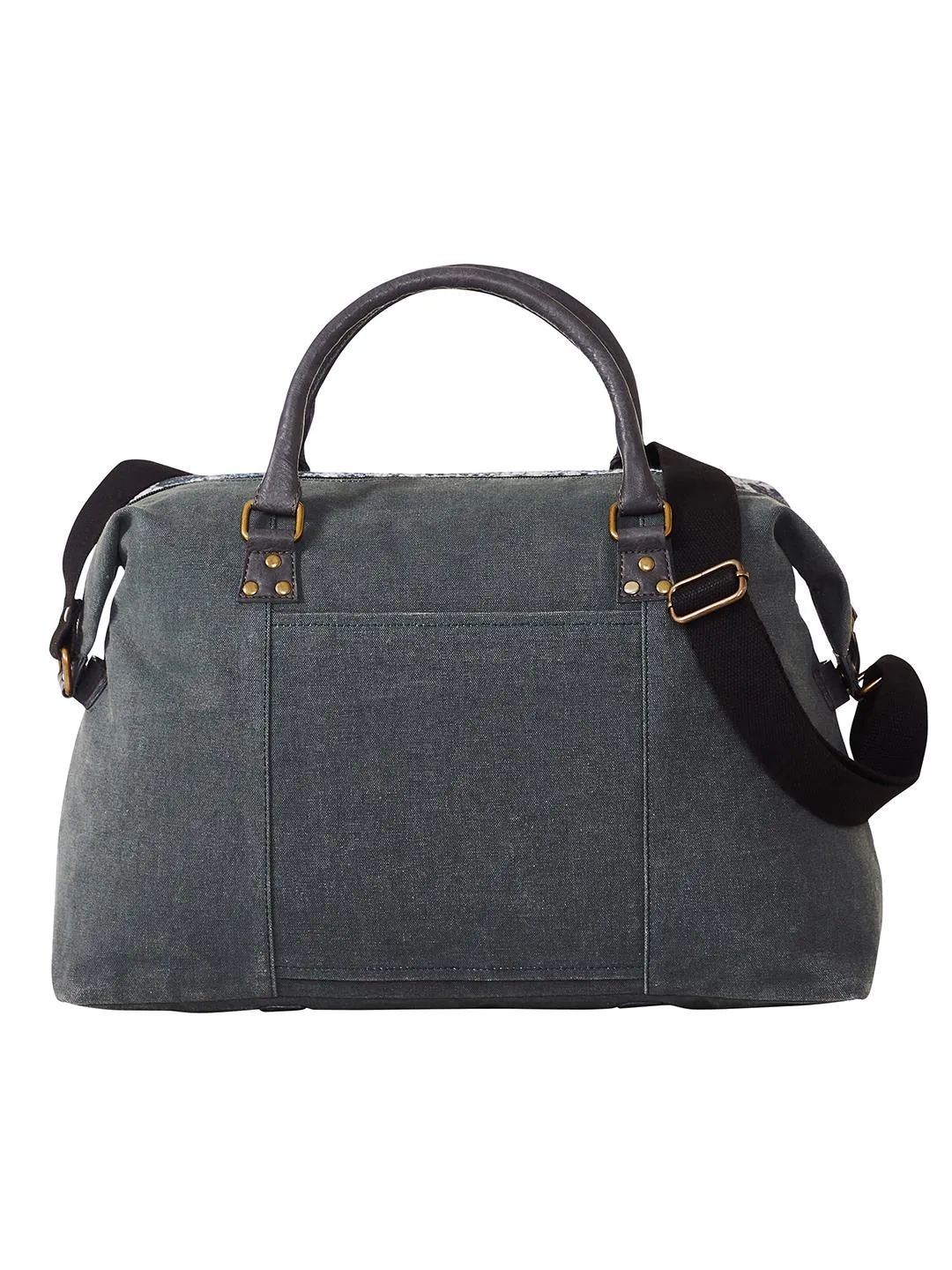 Mona B Large Kilim Inspired Duffel bag for Women Grey