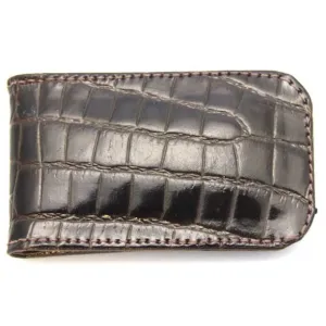 Money Clip Croco Brown