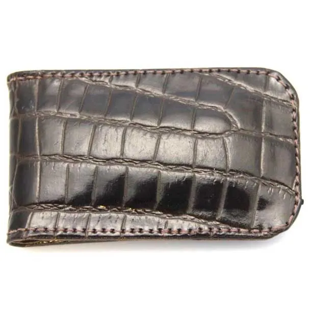 Money Clip Croco Brown