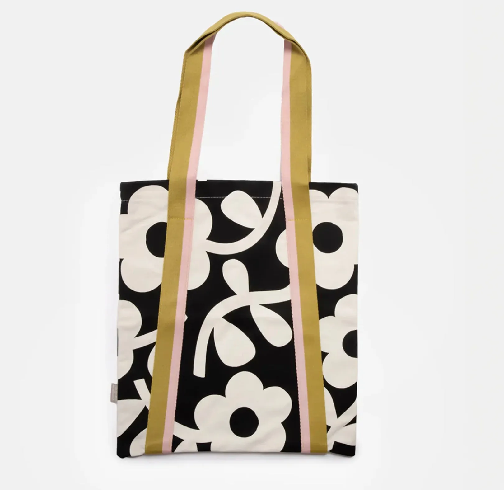 Mono Flower Book Bag - Charcoal