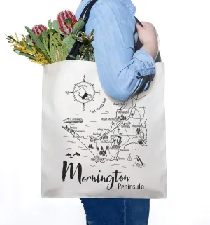 Mornington Peninsula Illustrated Map Tote Bag