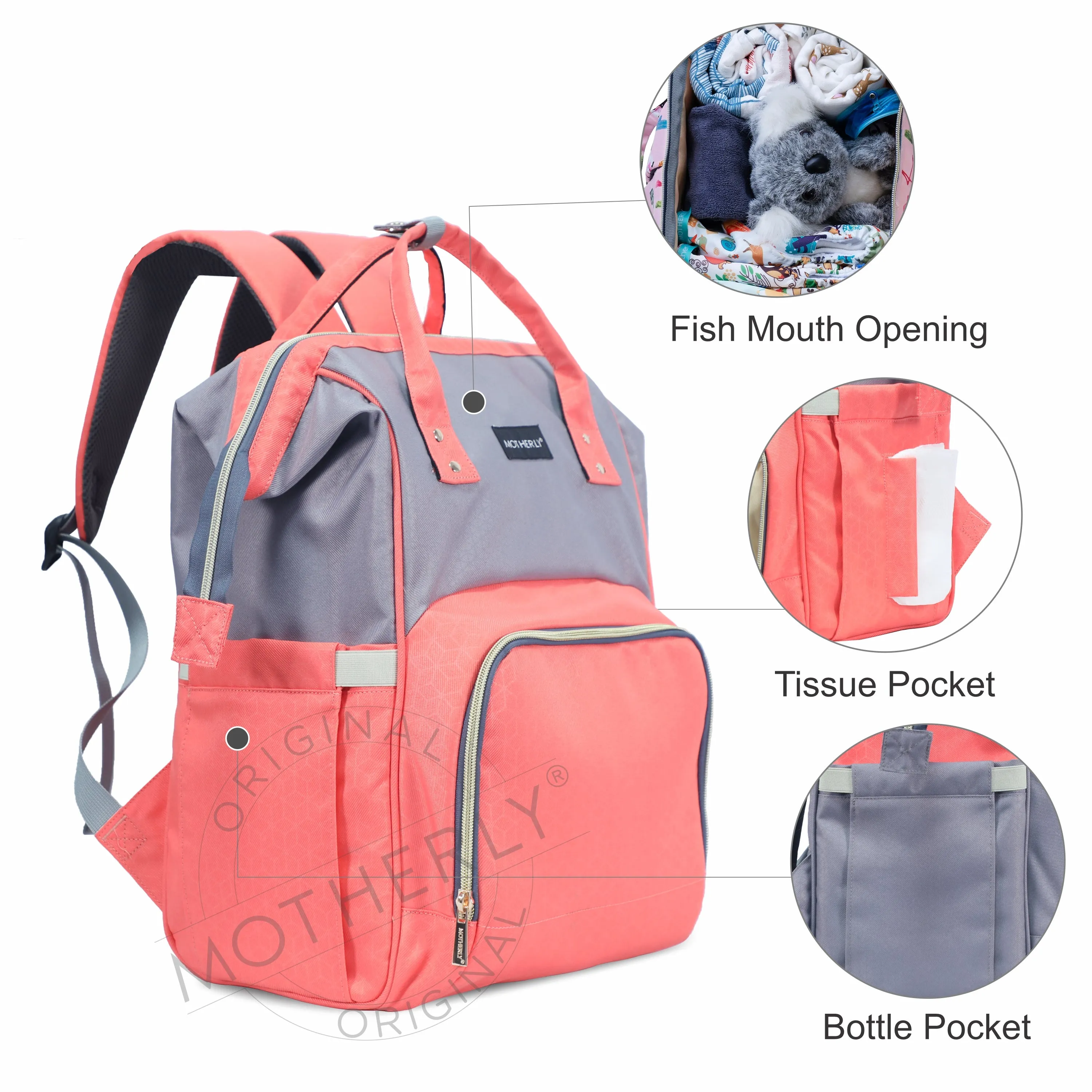Motherly 18 liter Stylish Babies Diaper Bags for Mothers |6 Month Warranty