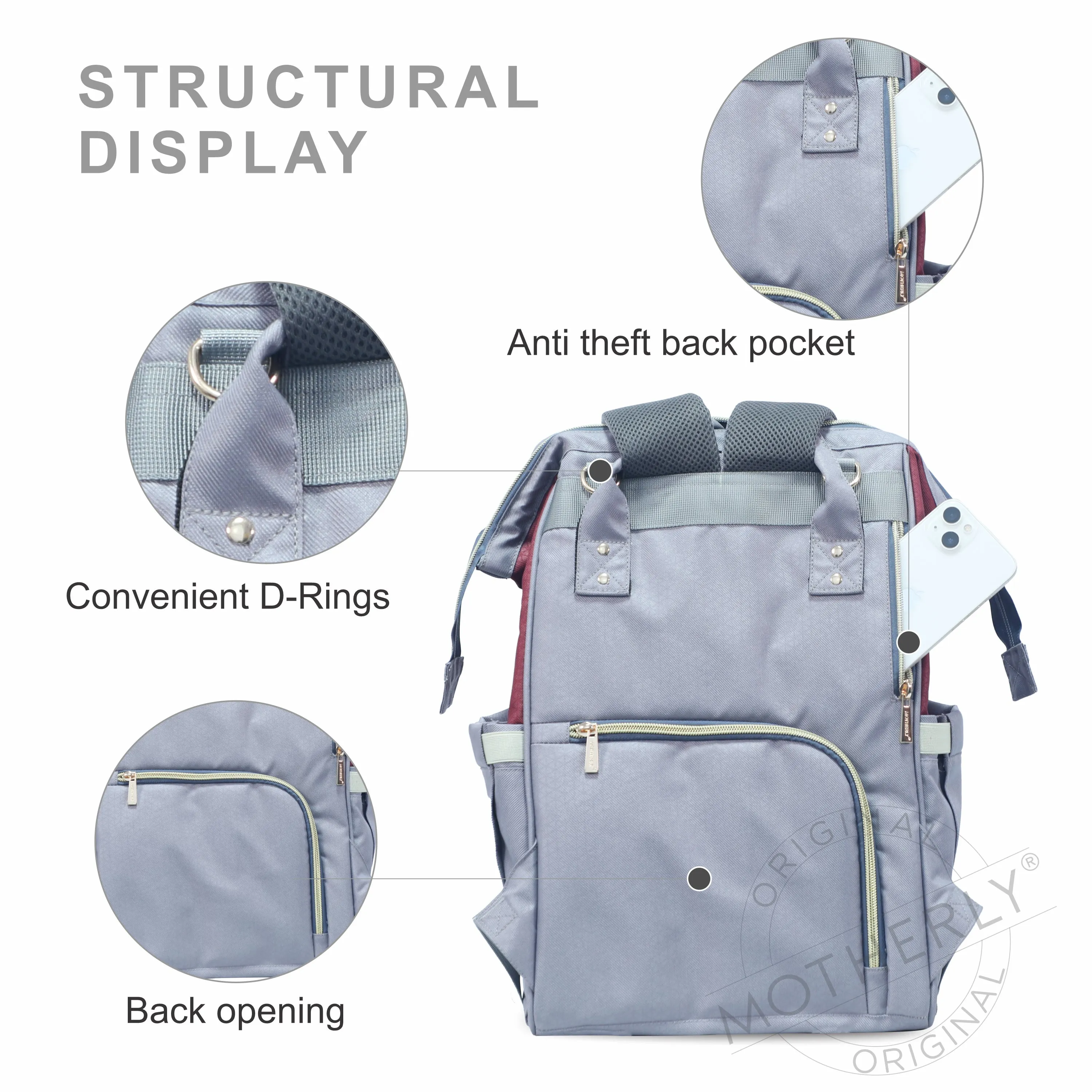 Motherly 18 liter Stylish Babies Diaper Bags for Mothers |6 Month Warranty