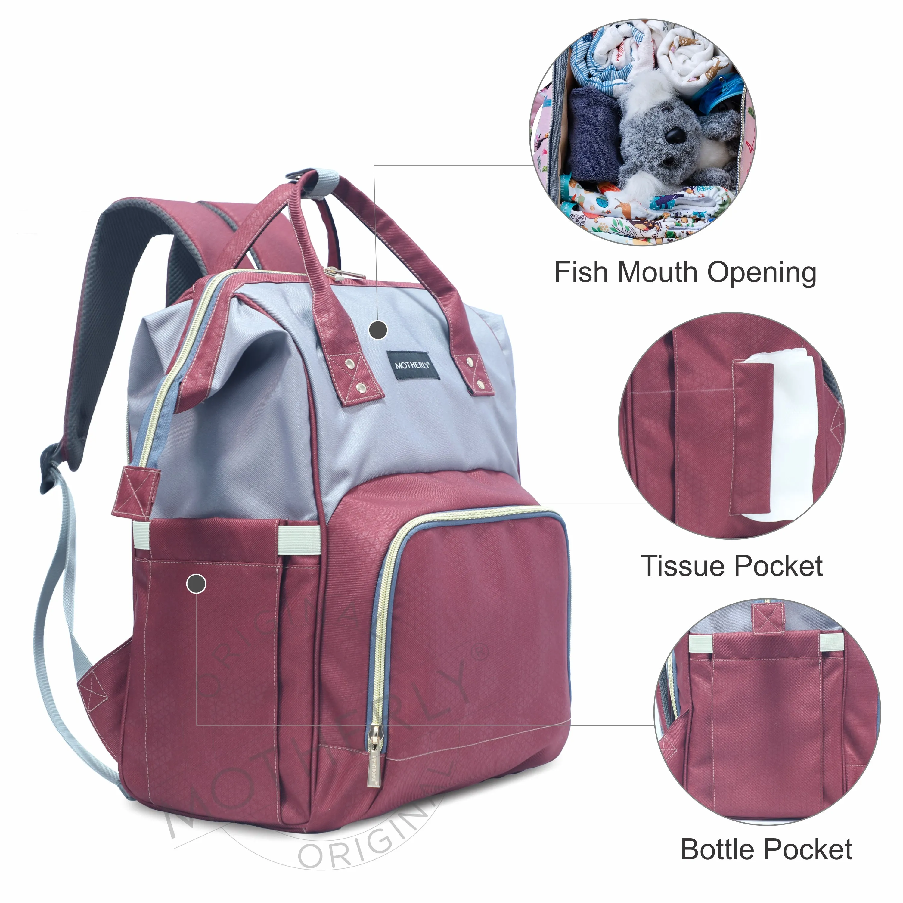 Motherly 18 liter Stylish Babies Diaper Bags for Mothers |6 Month Warranty