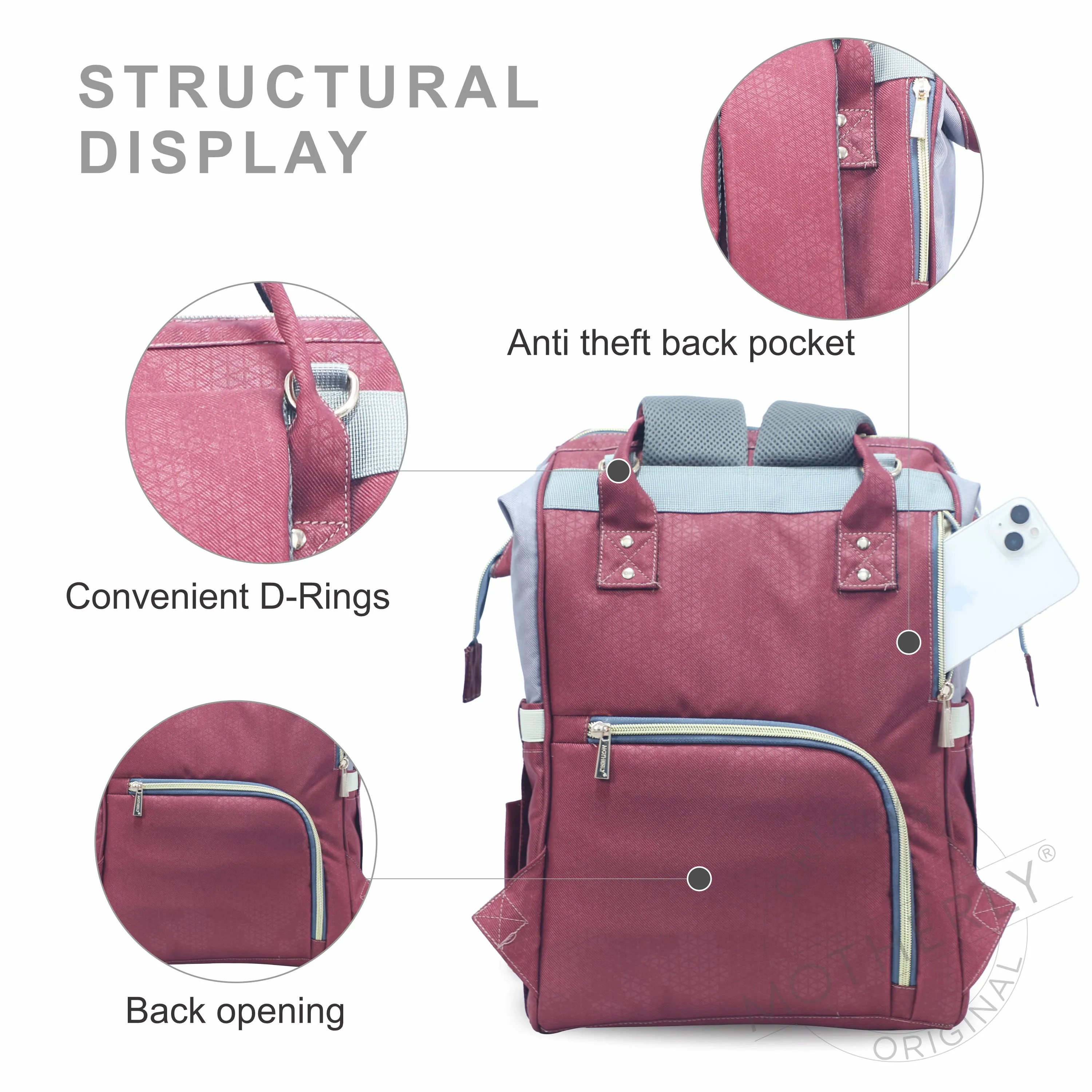 Motherly 18 liter Stylish Babies Diaper Bags for Mothers |6 Month Warranty