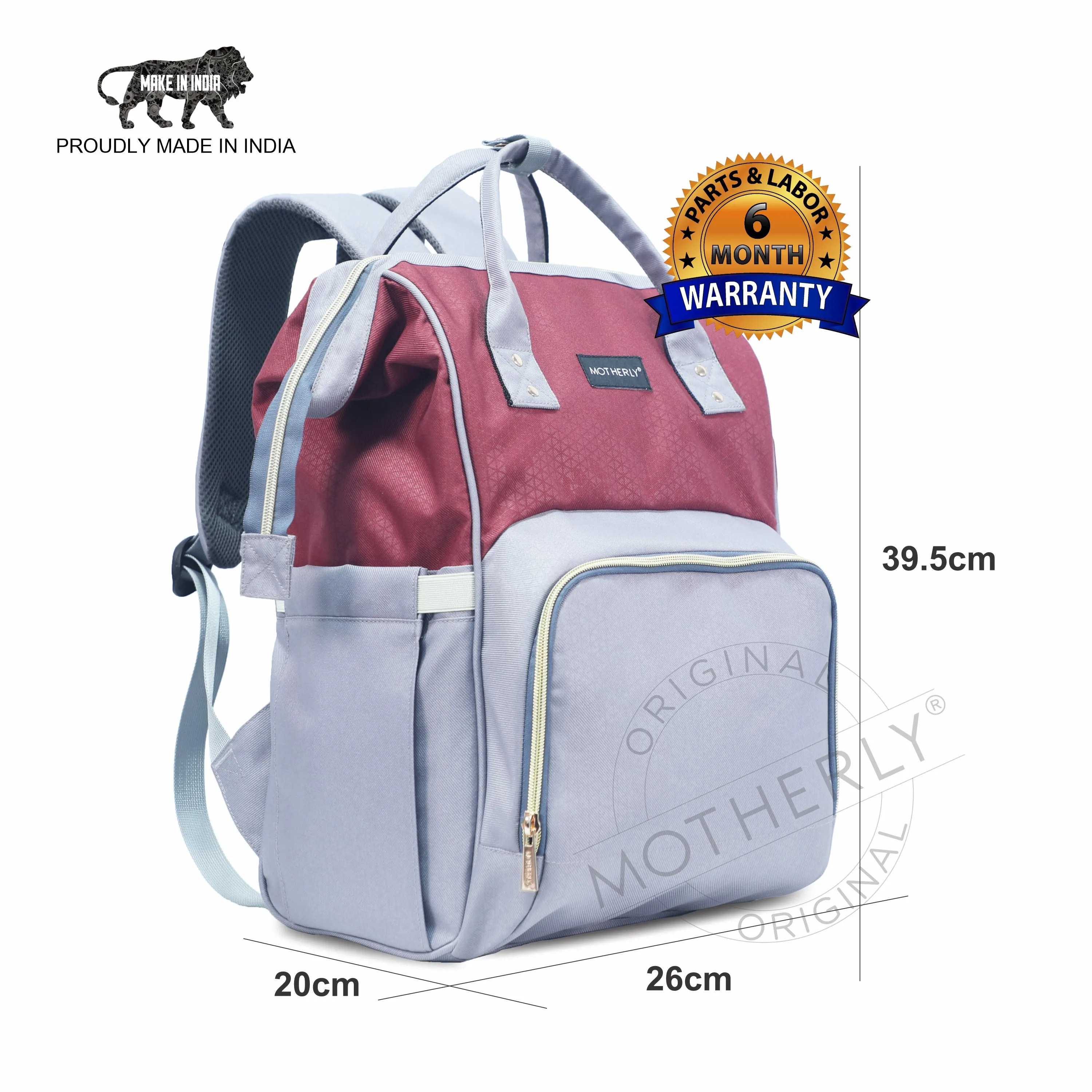 Motherly 18 liter Stylish Babies Diaper Bags for Mothers |6 Month Warranty