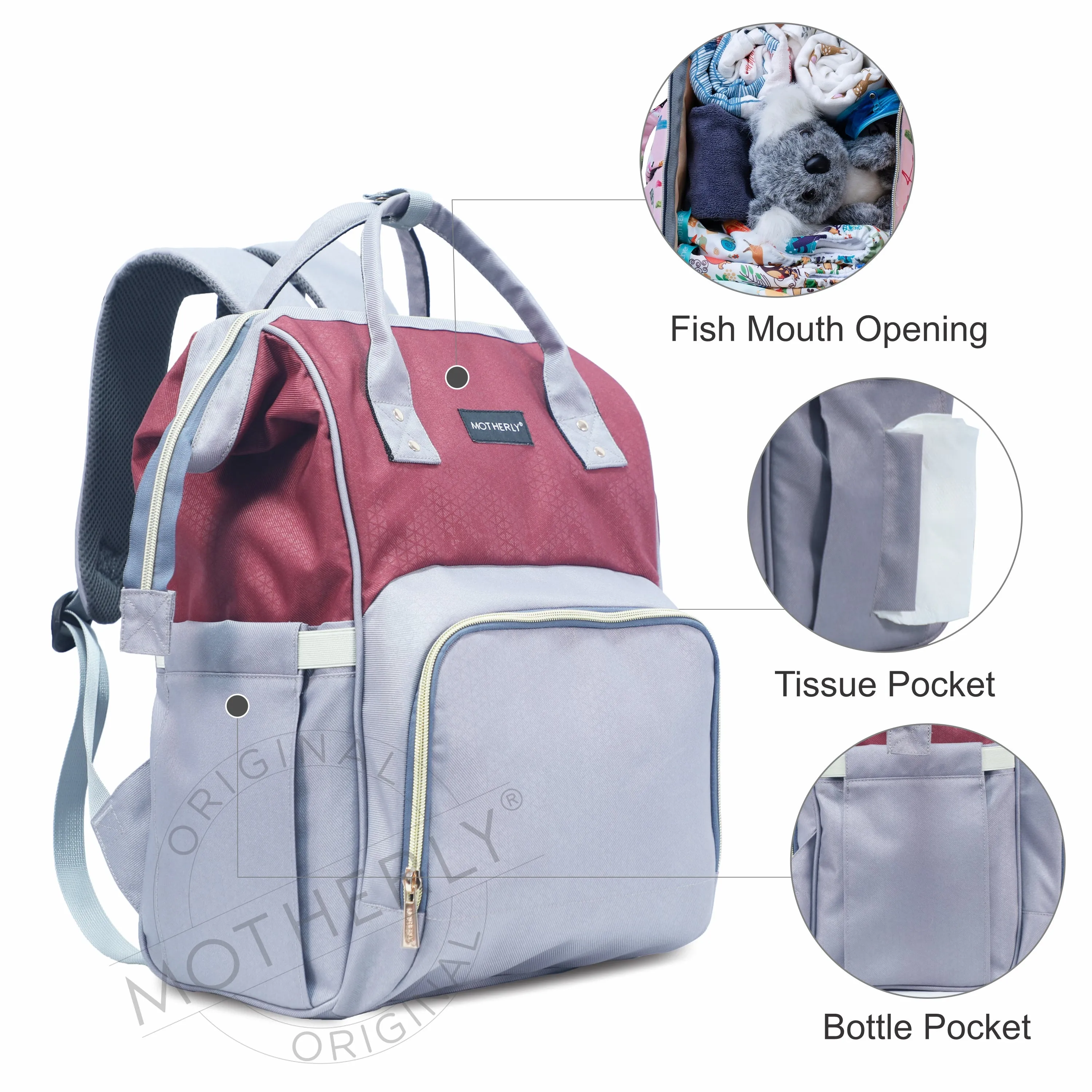 Motherly 18 liter Stylish Babies Diaper Bags for Mothers |6 Month Warranty