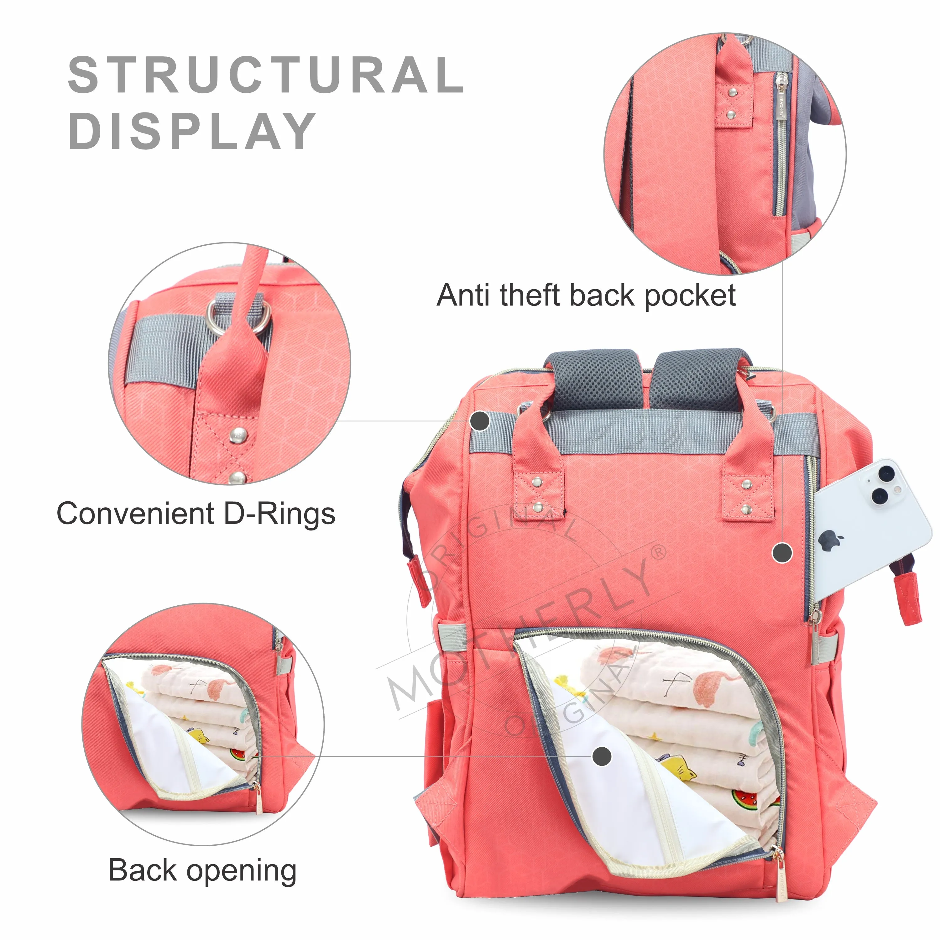 Motherly 18 liter Stylish Babies Diaper Bags for Mothers |6 Month Warranty