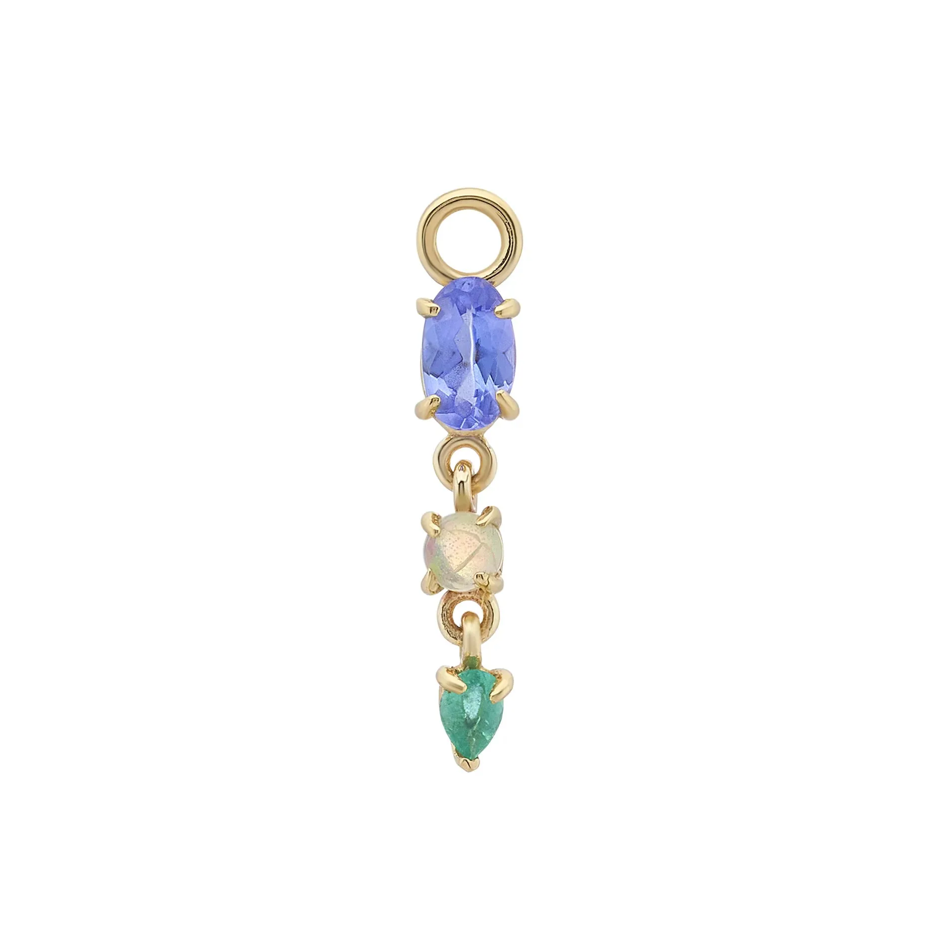 métier / multi gemstone claw droplet plaque charm - single