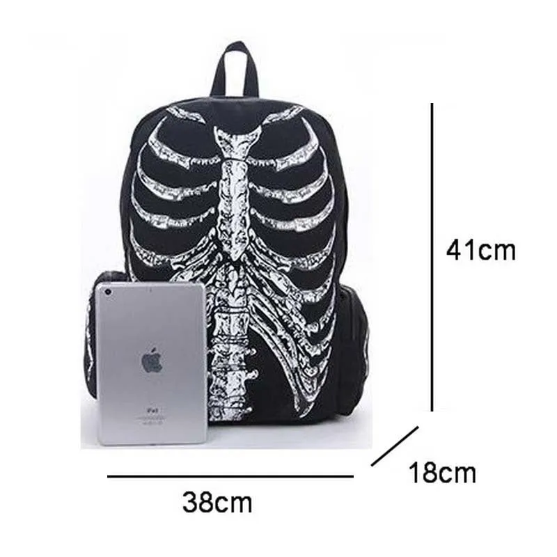 Multifunction Unisex Skull Skeleton Printed Backpack