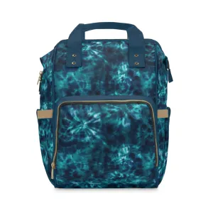 Multifunctional Tie-Dye Diaper Backpack - Lightweight Nylon Baby Bag with Adjustable Straps