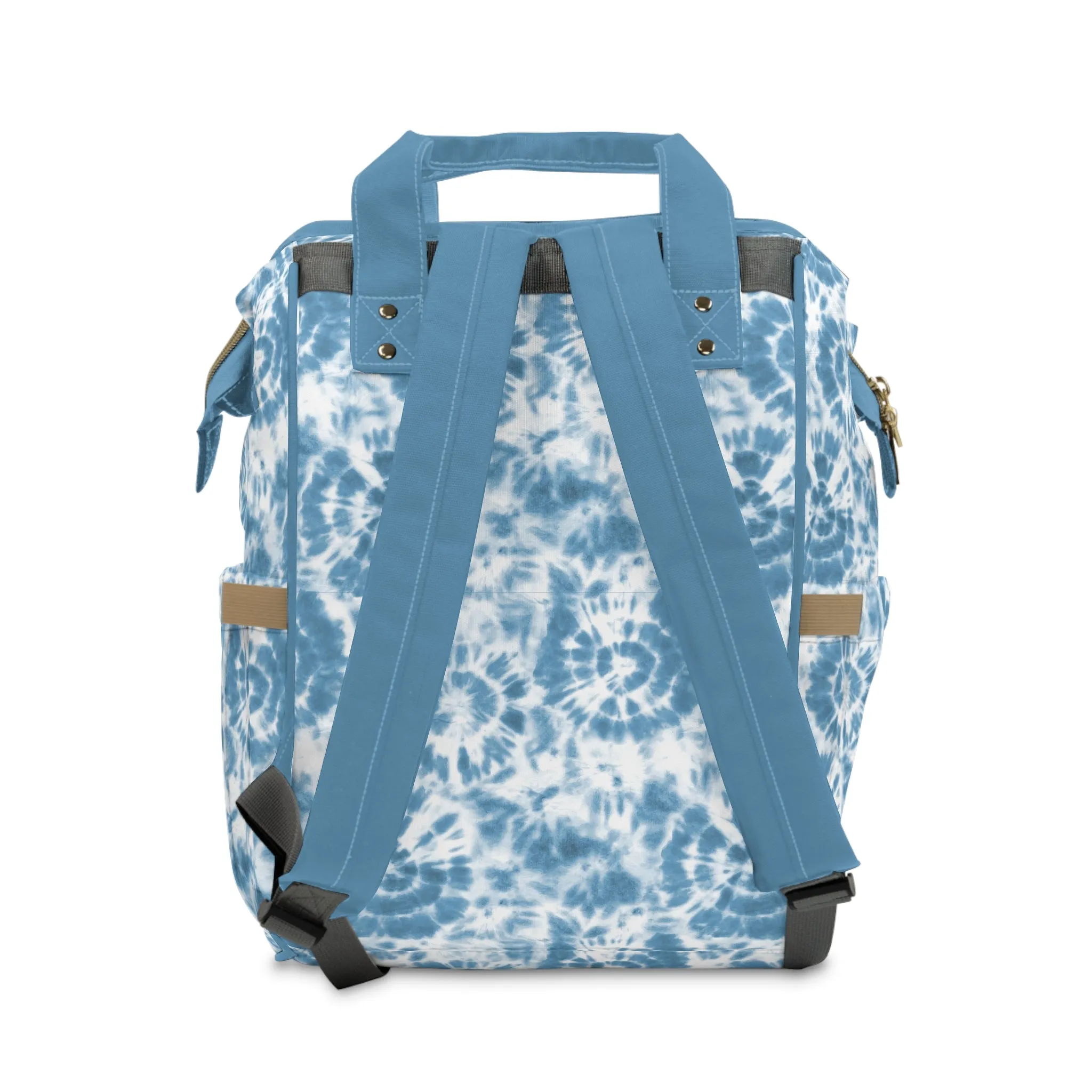 Multifunctional Tie-Dye Diaper Backpack - Lightweight Nylon Baby Bag with Adjustable Straps