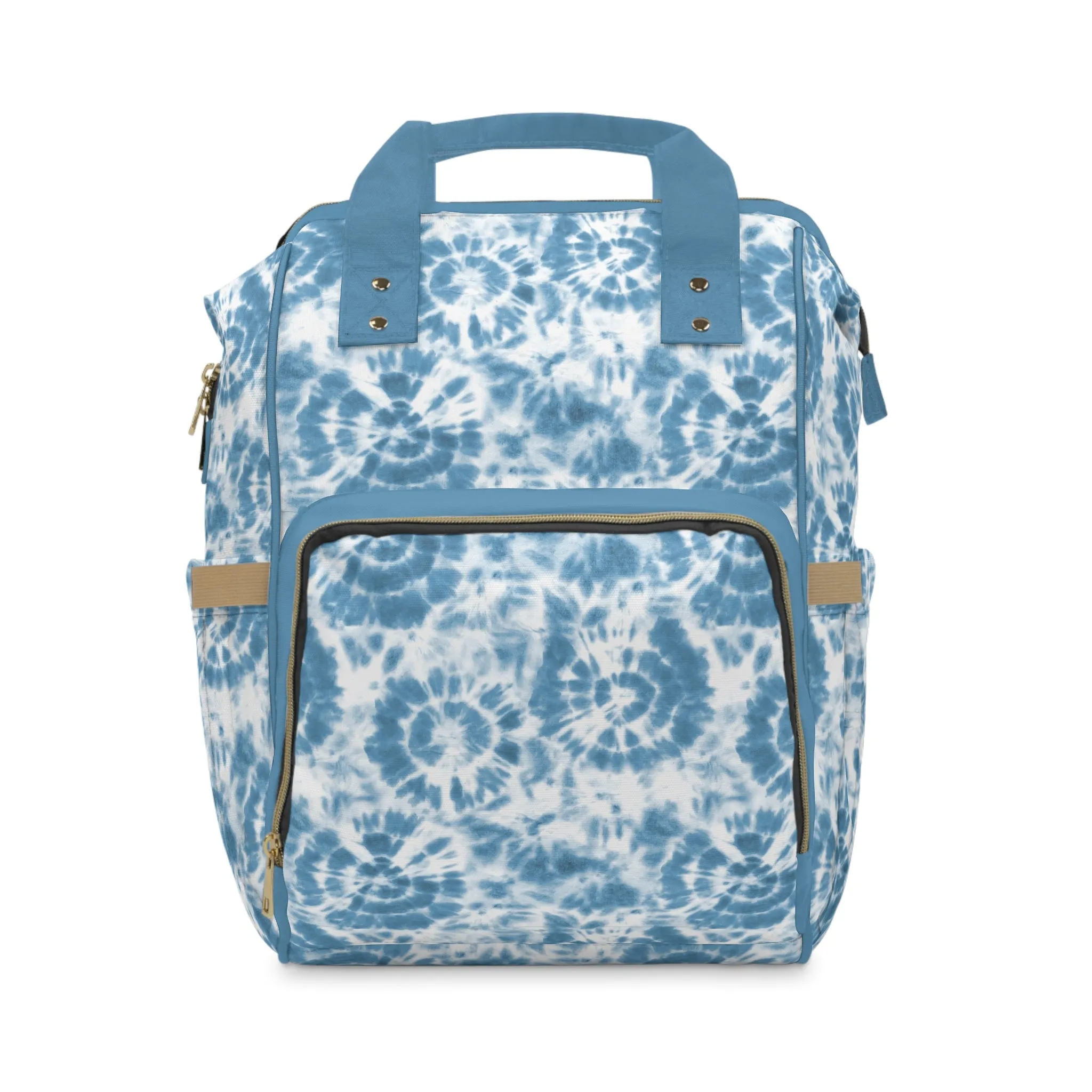 Multifunctional Tie-Dye Diaper Backpack - Lightweight Nylon Baby Bag with Adjustable Straps