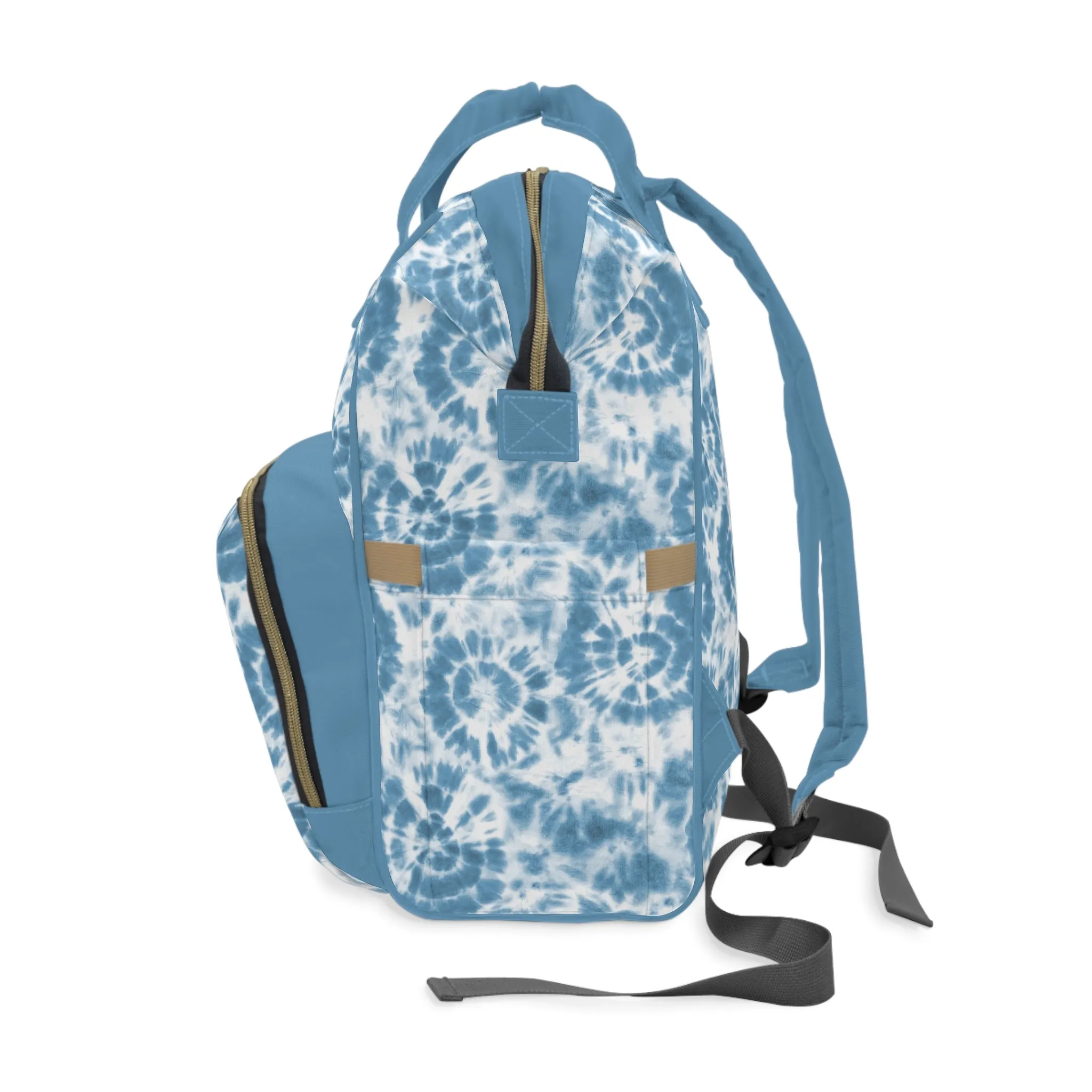 Multifunctional Tie-Dye Diaper Backpack - Lightweight Nylon Baby Bag with Adjustable Straps