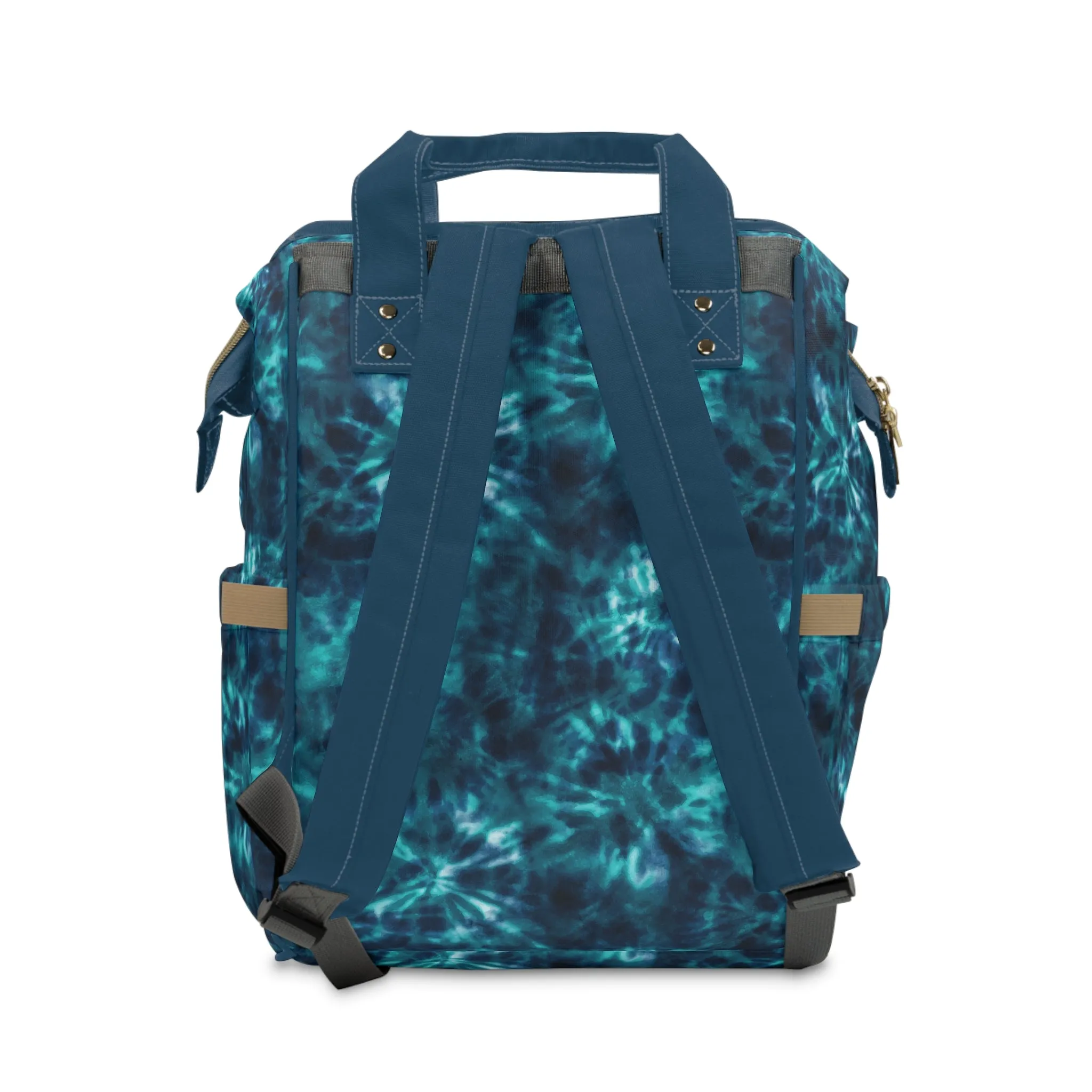 Multifunctional Tie-Dye Diaper Backpack - Lightweight Nylon Baby Bag with Adjustable Straps