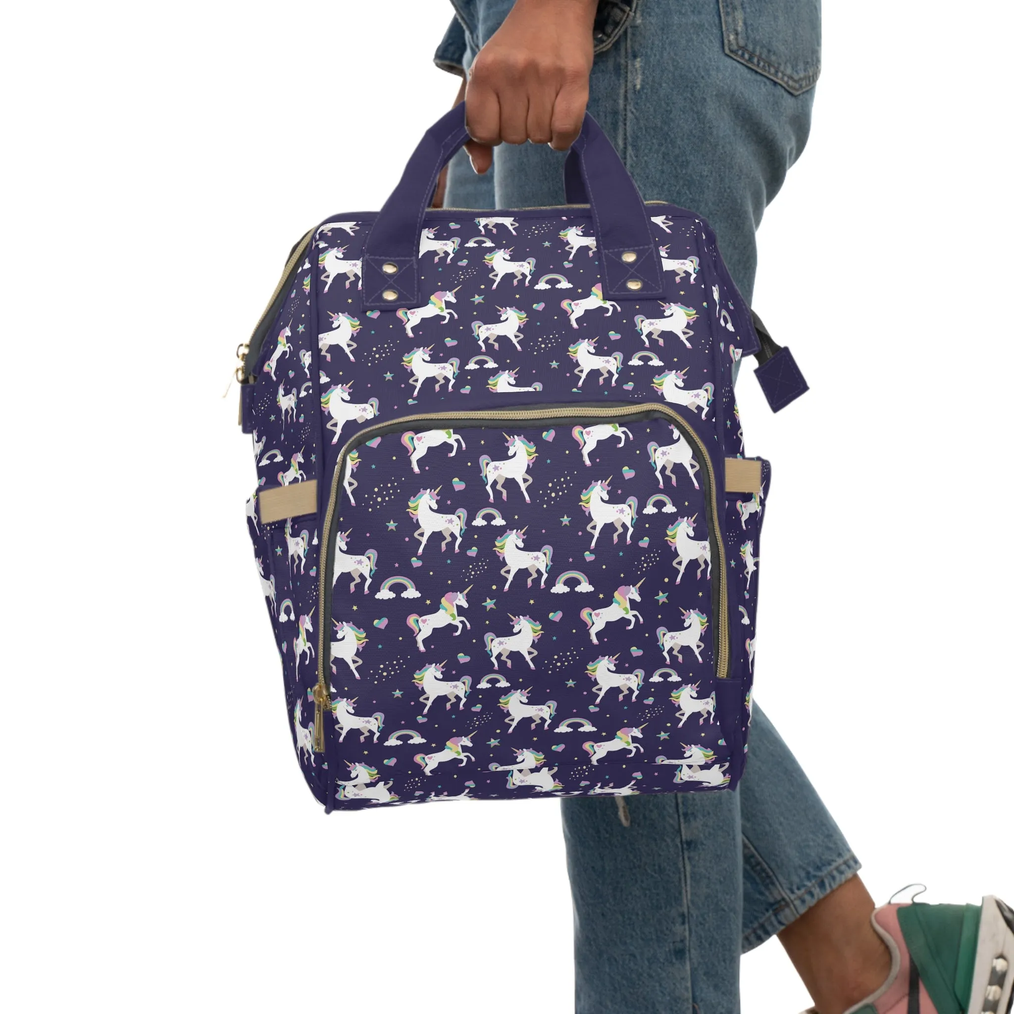 Multifunctional Unicorn Diaper Backpack - Magical Storage Solution for Busy Parents