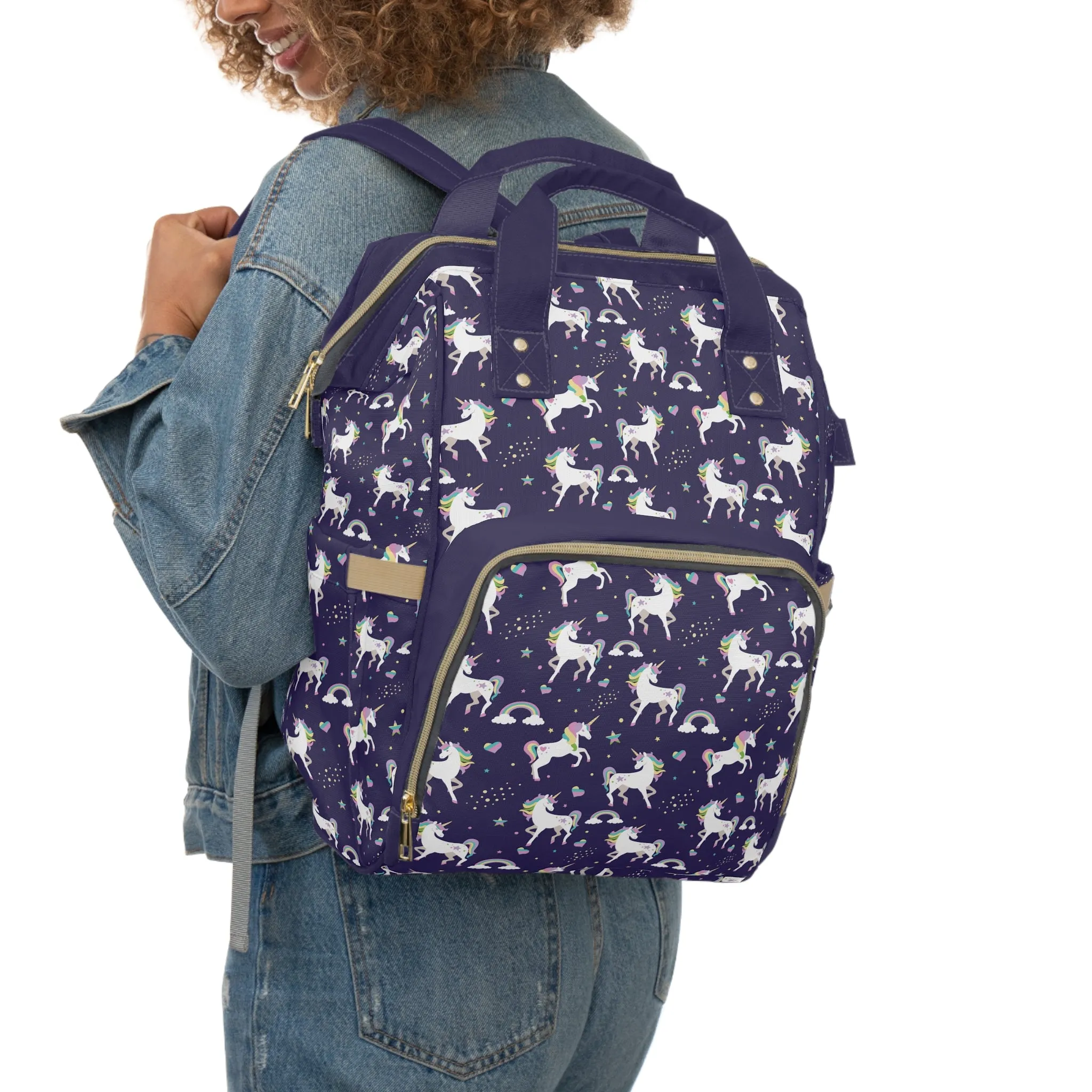 Multifunctional Unicorn Diaper Backpack - Magical Storage Solution for Busy Parents