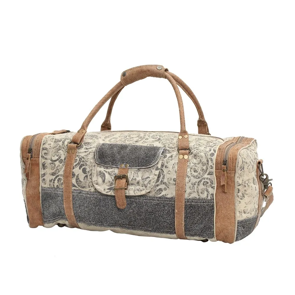 Myra Bag Floral Print & Hair-on Traveler Bag