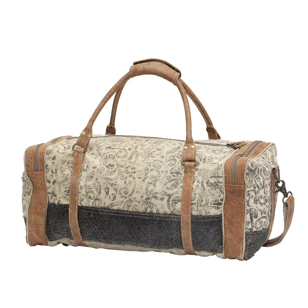 Myra Bag Floral Print & Hair-on Traveler Bag