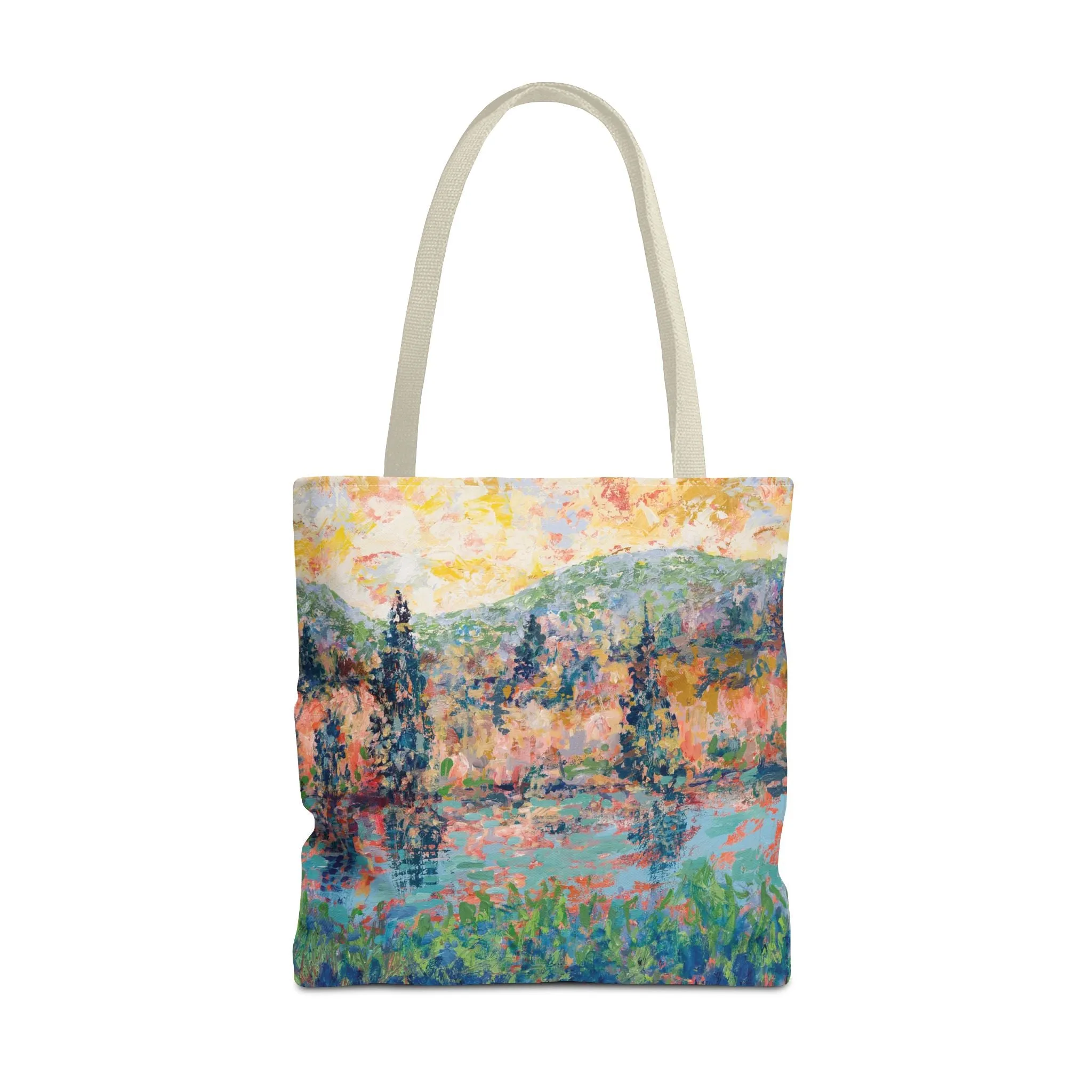 Nature Landscape Art Tote Bag Canvas Shopping Bag - The River People Leslie Karpinski
