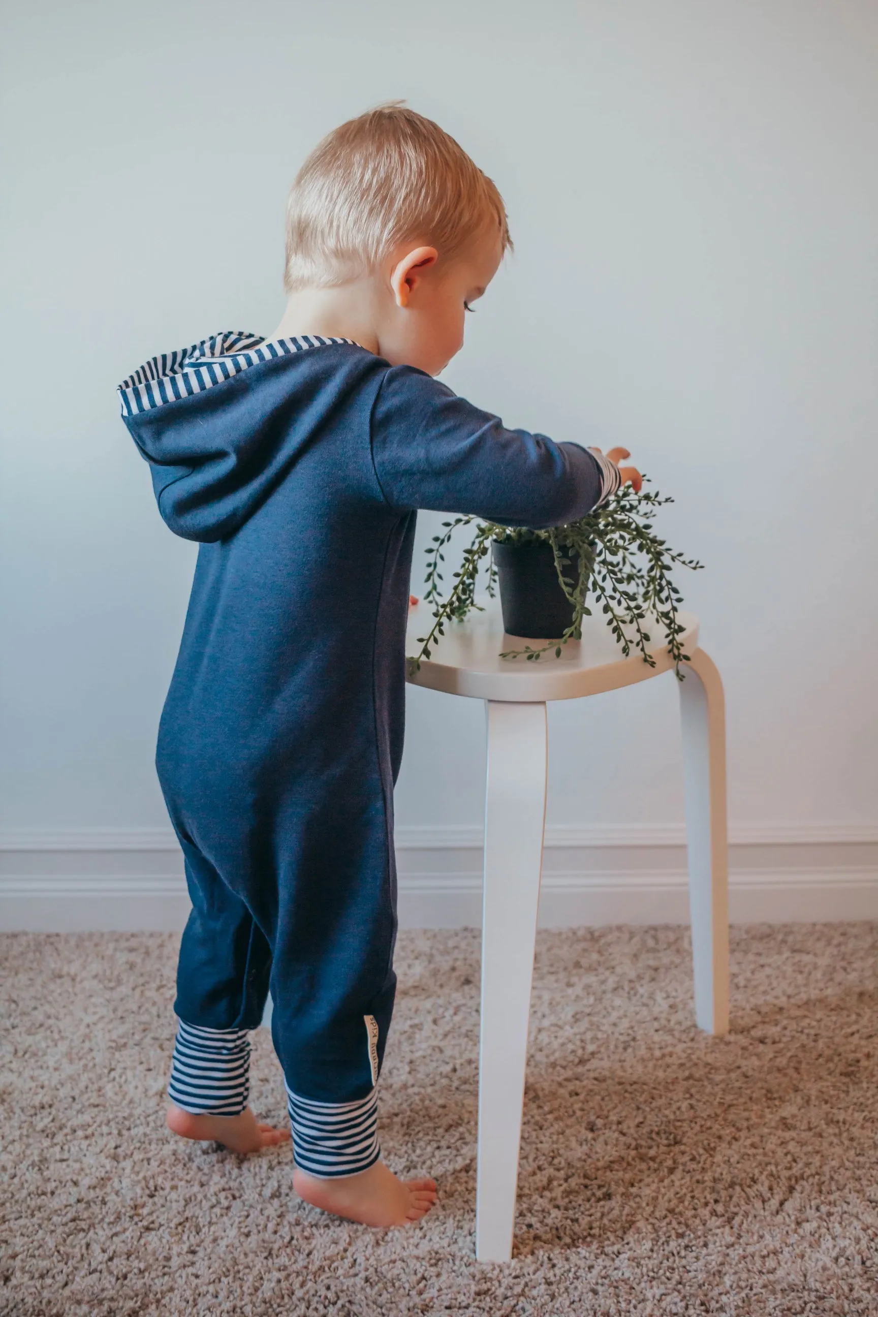 Navy Bamboo Romper