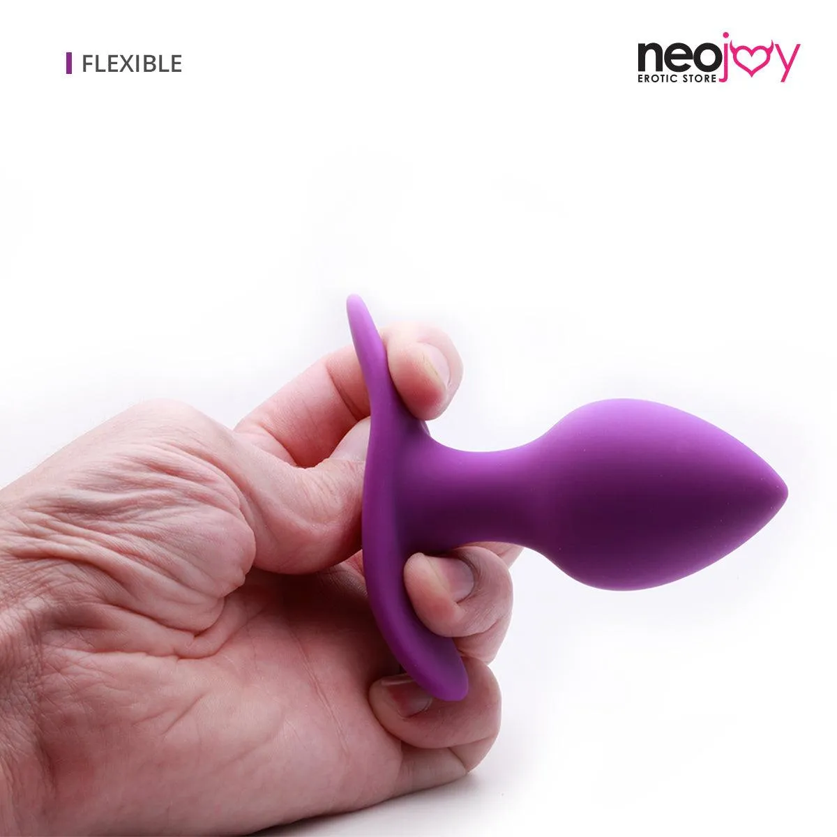 Neojoy Classic Butt Plug Silicone Purple with Rounded Base - 3.4 Inch - 8.5 cm