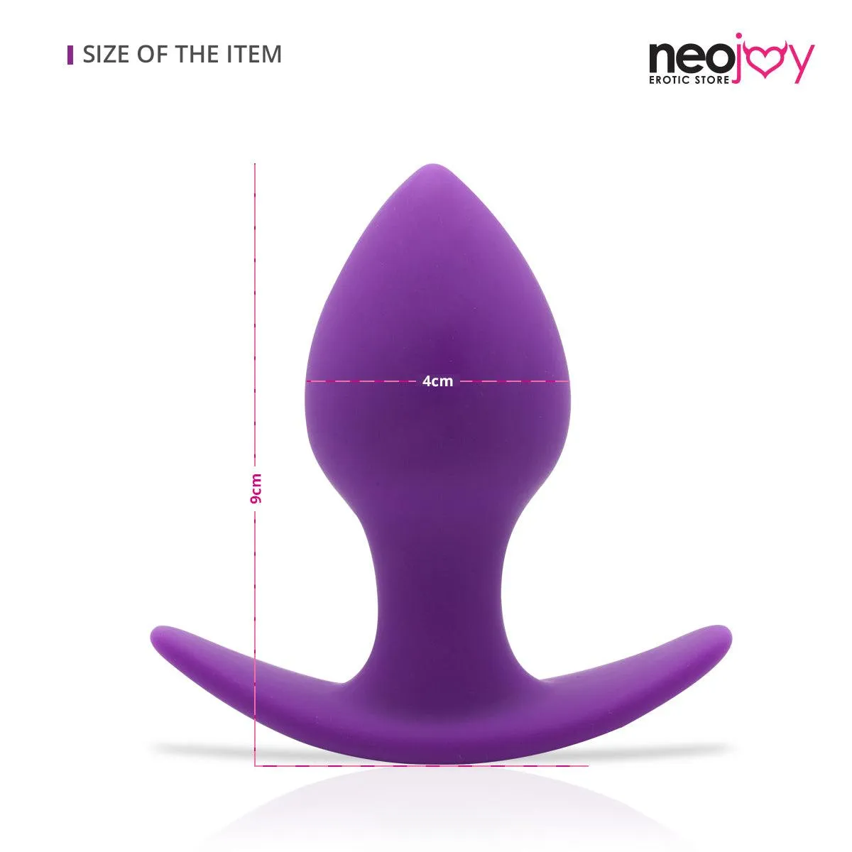 Neojoy Classic Butt Plug Silicone Purple with Rounded Base - 3.4 Inch - 8.5 cm