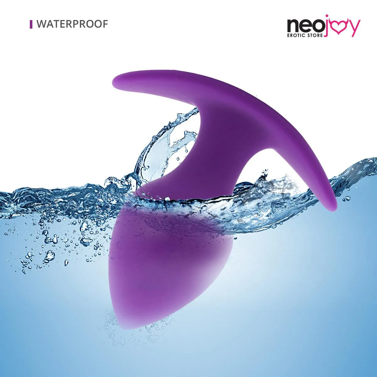 Neojoy Classic Butt Plug Silicone Purple with Rounded Base - 3.4 Inch - 8.5 cm