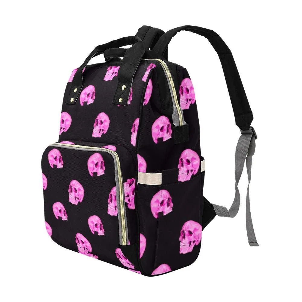Neon Skull Baby Diaper Nappy Bag Goth Baby Bag Goth Backpack Goth Purse Goth Baby Stuff Gothic Baby Stuff Horror Spooky Nursery Skull Baby