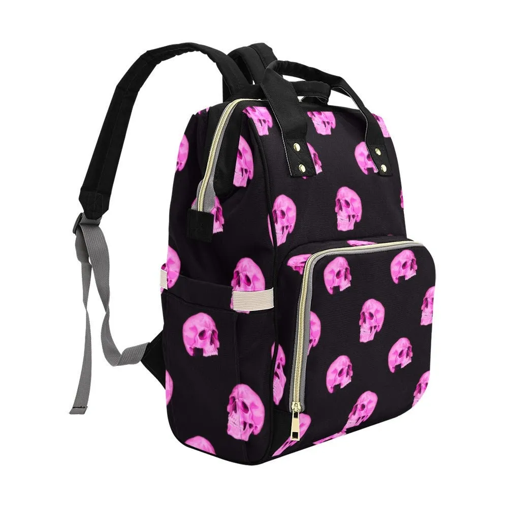 Neon Skull Baby Diaper Nappy Bag Goth Baby Bag Goth Backpack Goth Purse Goth Baby Stuff Gothic Baby Stuff Horror Spooky Nursery Skull Baby