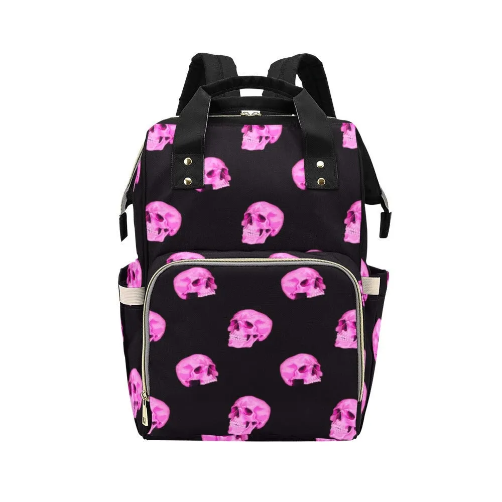 Neon Skull Baby Diaper Nappy Bag Goth Baby Bag Goth Backpack Goth Purse Goth Baby Stuff Gothic Baby Stuff Horror Spooky Nursery Skull Baby