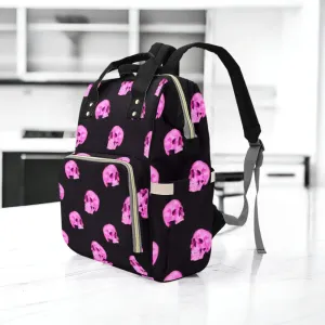 Neon Skull Baby Diaper Nappy Bag Goth Baby Bag Goth Backpack Goth Purse Goth Baby Stuff Gothic Baby Stuff Horror Spooky Nursery Skull Baby