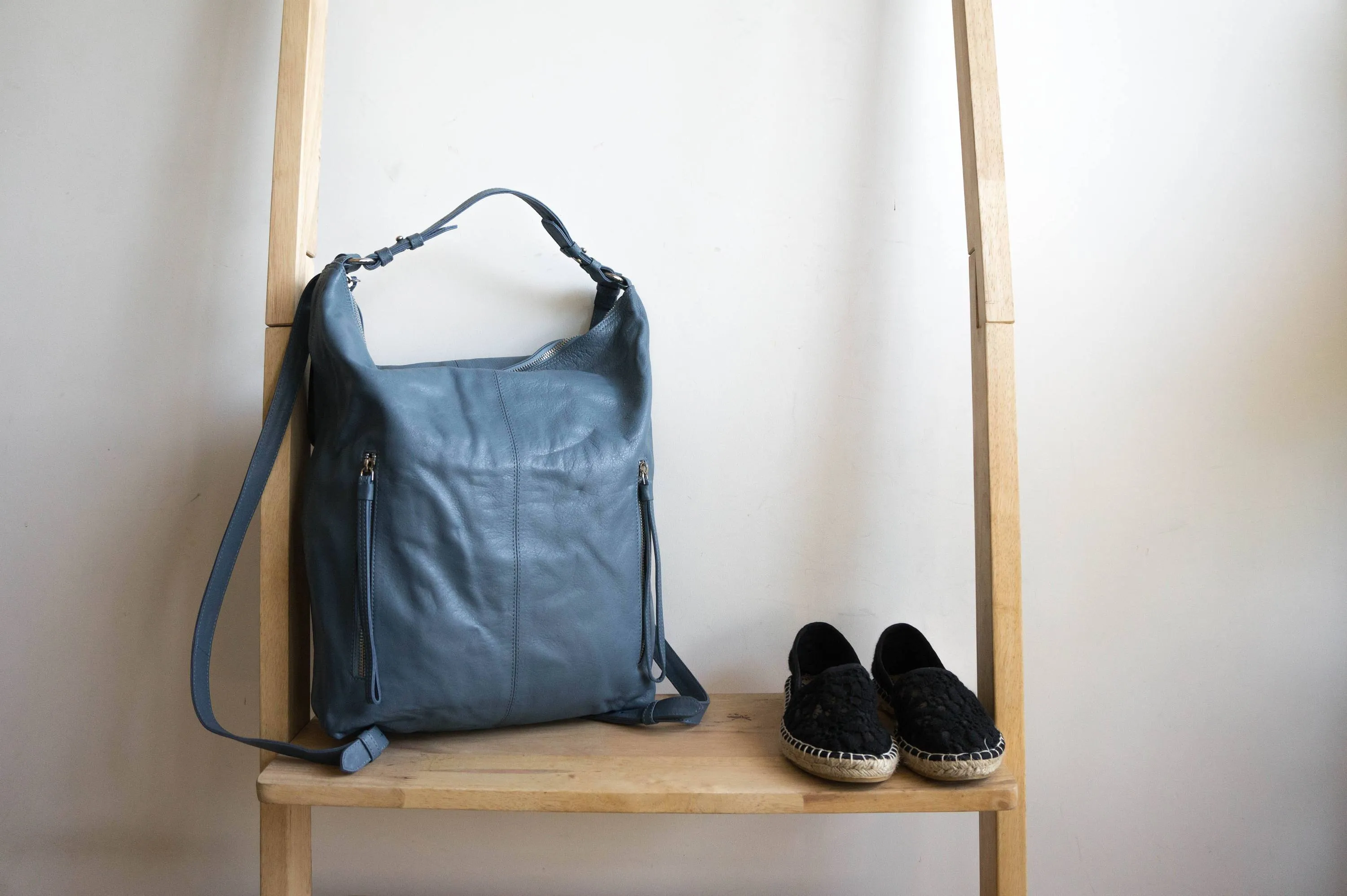 Neve Hobo Convertible Tote in Slate Blue