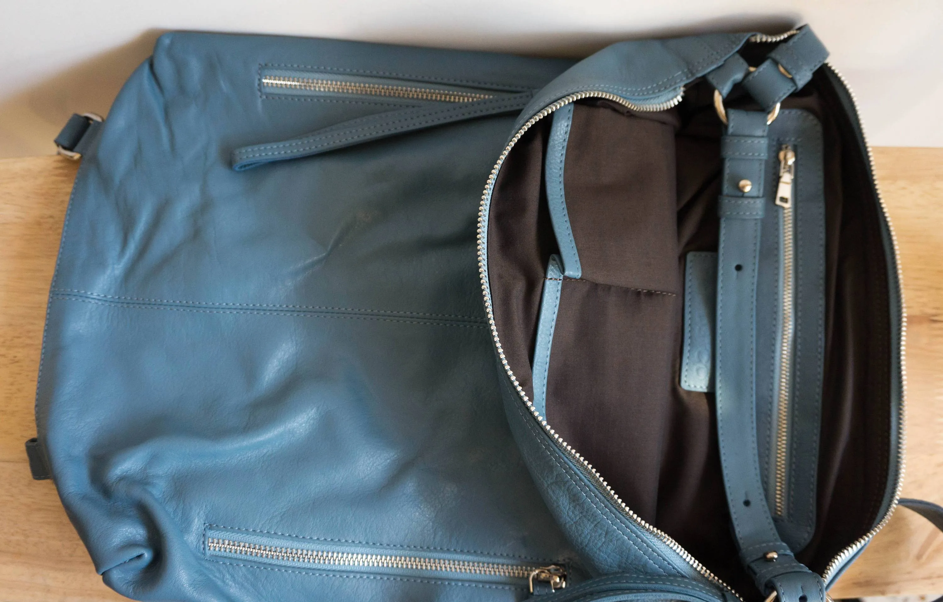 Neve Hobo Convertible Tote in Slate Blue