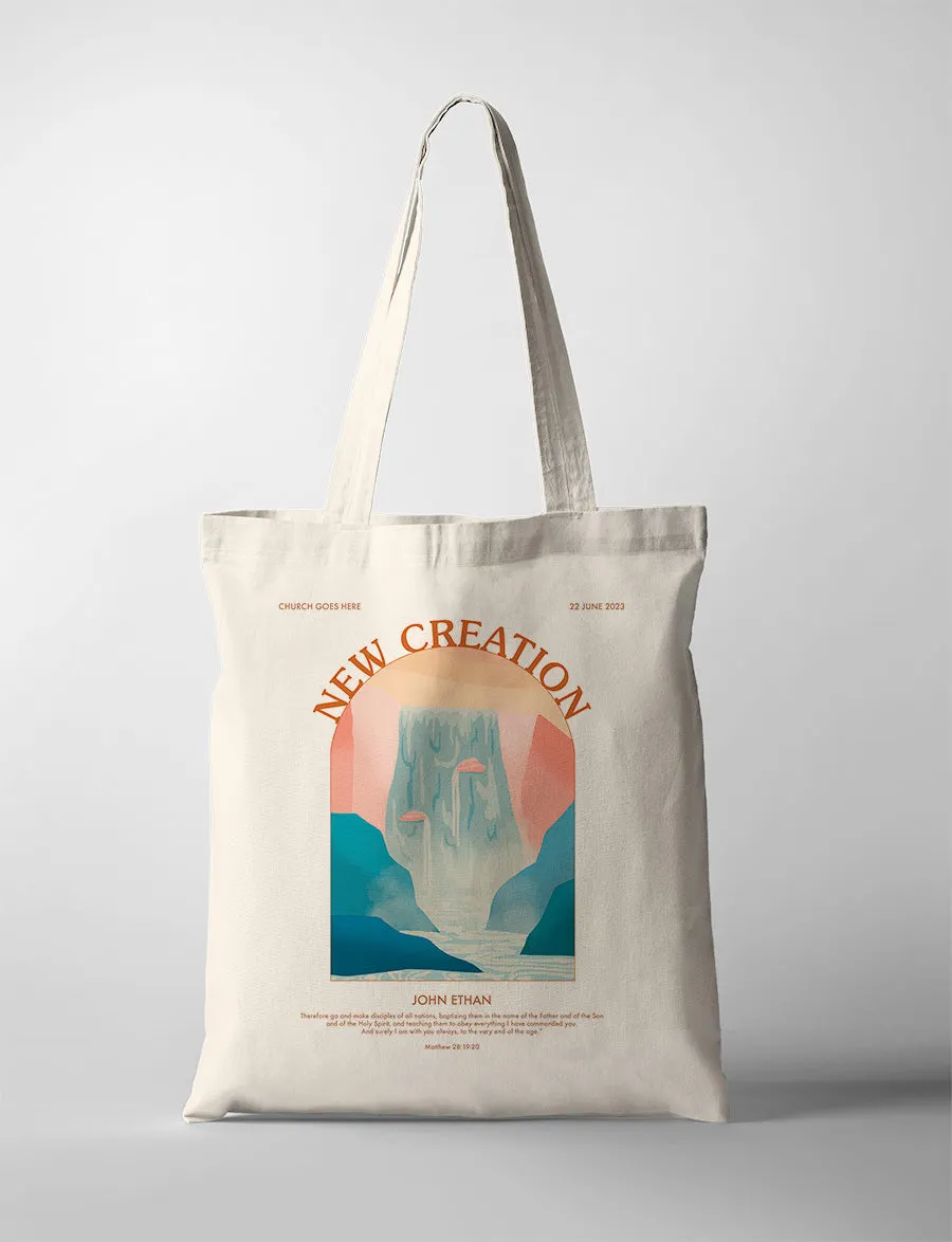 New Creation New Life New Spirit Baptism Tote Bag {Customisable}