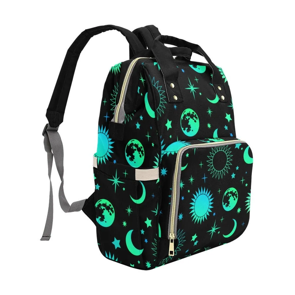 Night Sky Baby Diaper Nappy Bag Goth Baby Bag Goth Backpack Goth Purse Goth Baby Stuff Gothic Baby Stuff Horror Spooky Nursery Skull Baby