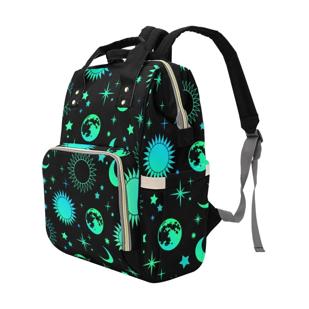 Night Sky Baby Diaper Nappy Bag Goth Baby Bag Goth Backpack Goth Purse Goth Baby Stuff Gothic Baby Stuff Horror Spooky Nursery Skull Baby