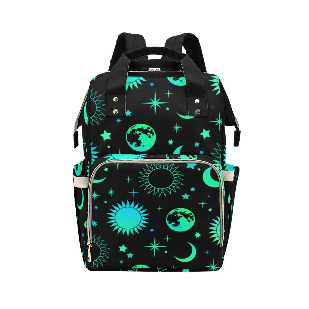 Night Sky Baby Diaper Nappy Bag Goth Baby Bag Goth Backpack Goth Purse Goth Baby Stuff Gothic Baby Stuff Horror Spooky Nursery Skull Baby
