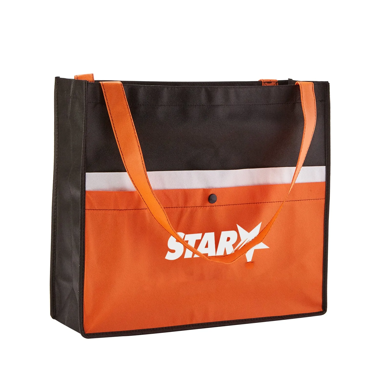 NON-WOVEN SNAP POCKET TOTE