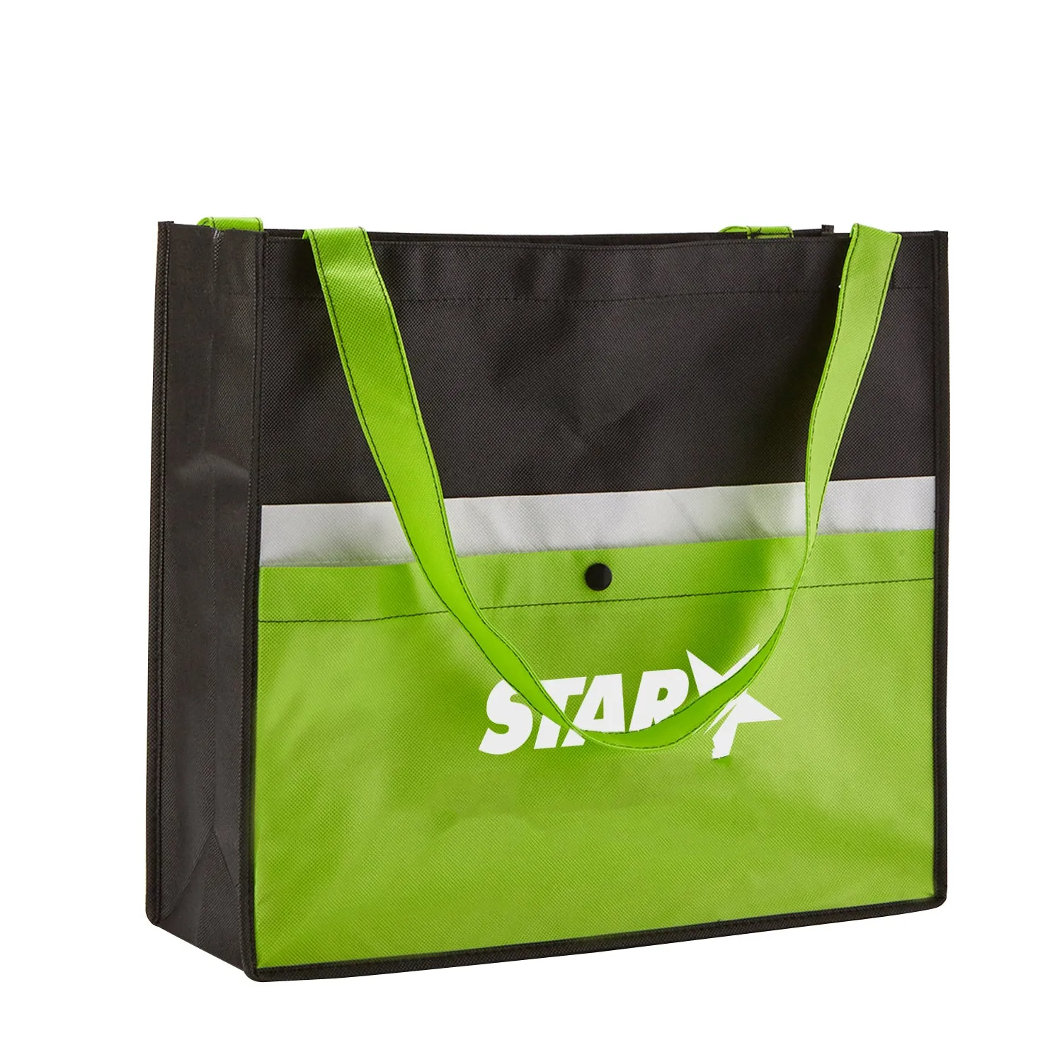 NON-WOVEN SNAP POCKET TOTE